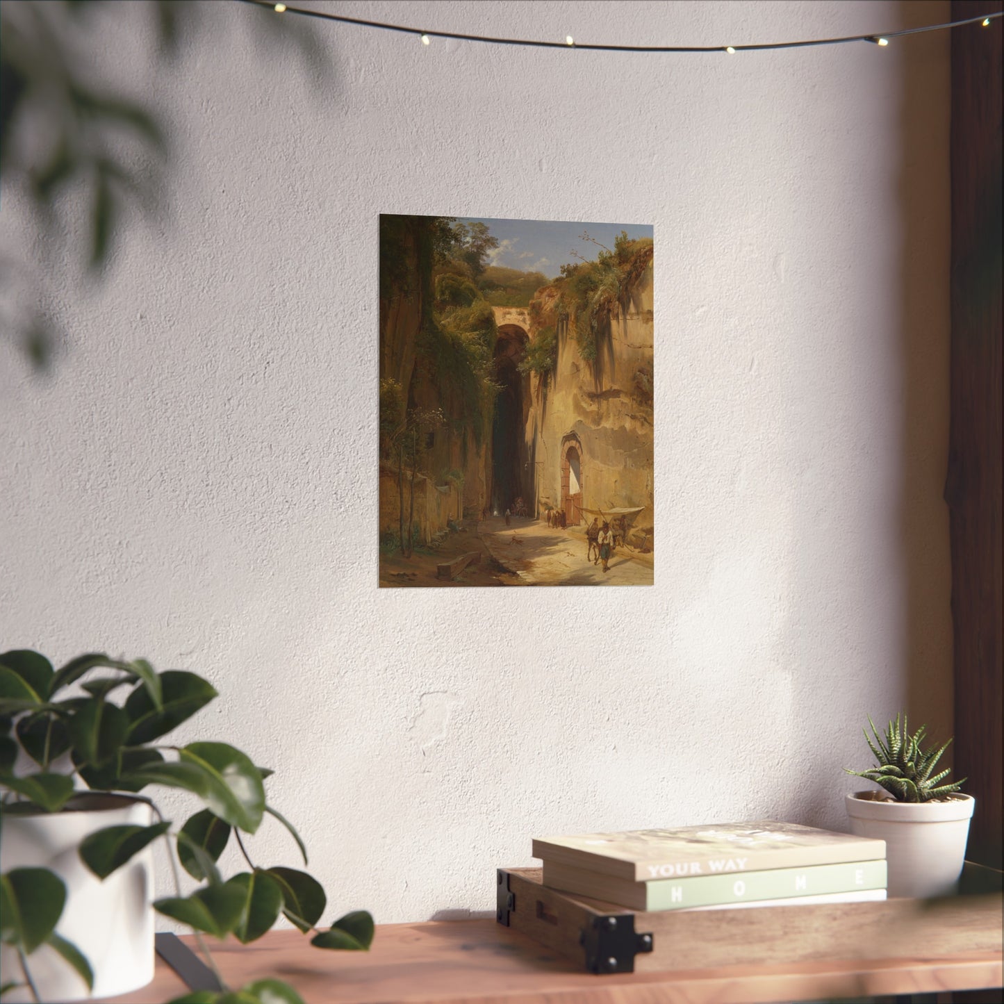 Italian Mountain Landscape with a View on the Grotto of Posillipo in Naples