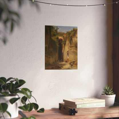 Italian Mountain Landscape with a View on the Grotto of Posillipo in Naples