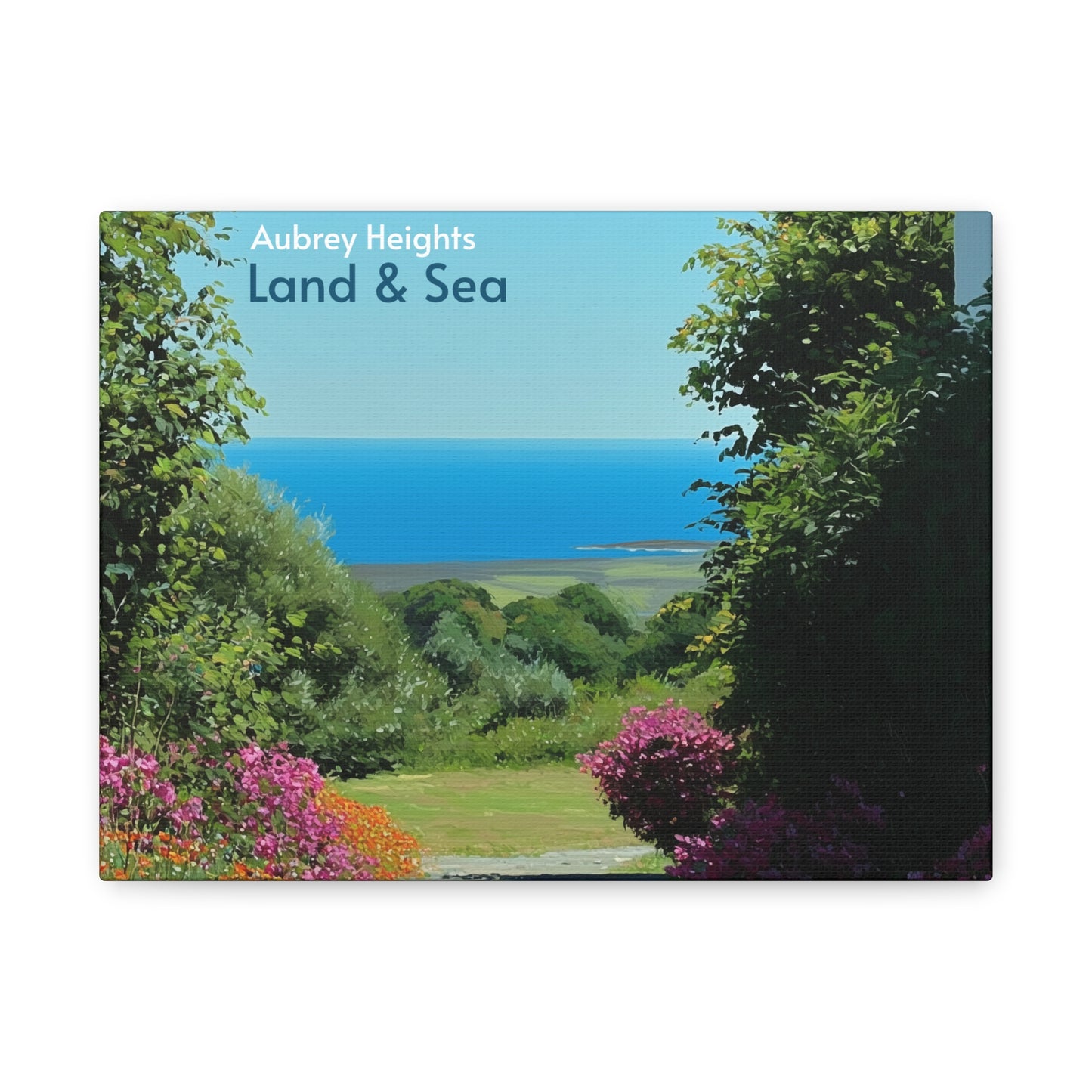 Coastal Garden Canvas Art — Ocean View Matte Stretched Print
