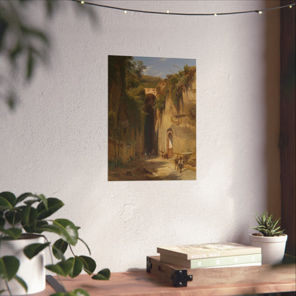 Italian Mountain Landscape with a View on the Grotto of Posillipo in Naples