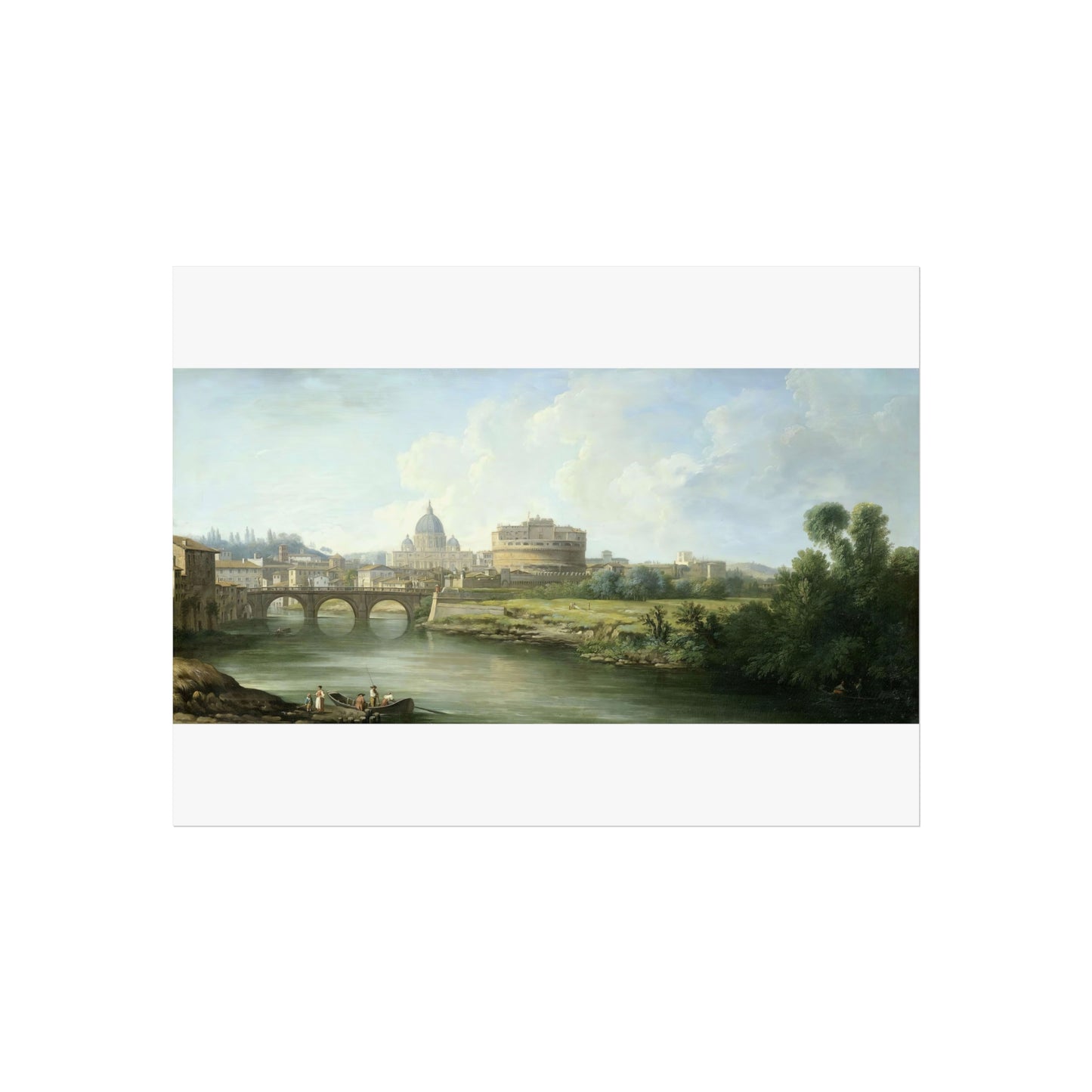 View of the Castel Sant'Angelo and St. Peter's Basilica in Rome