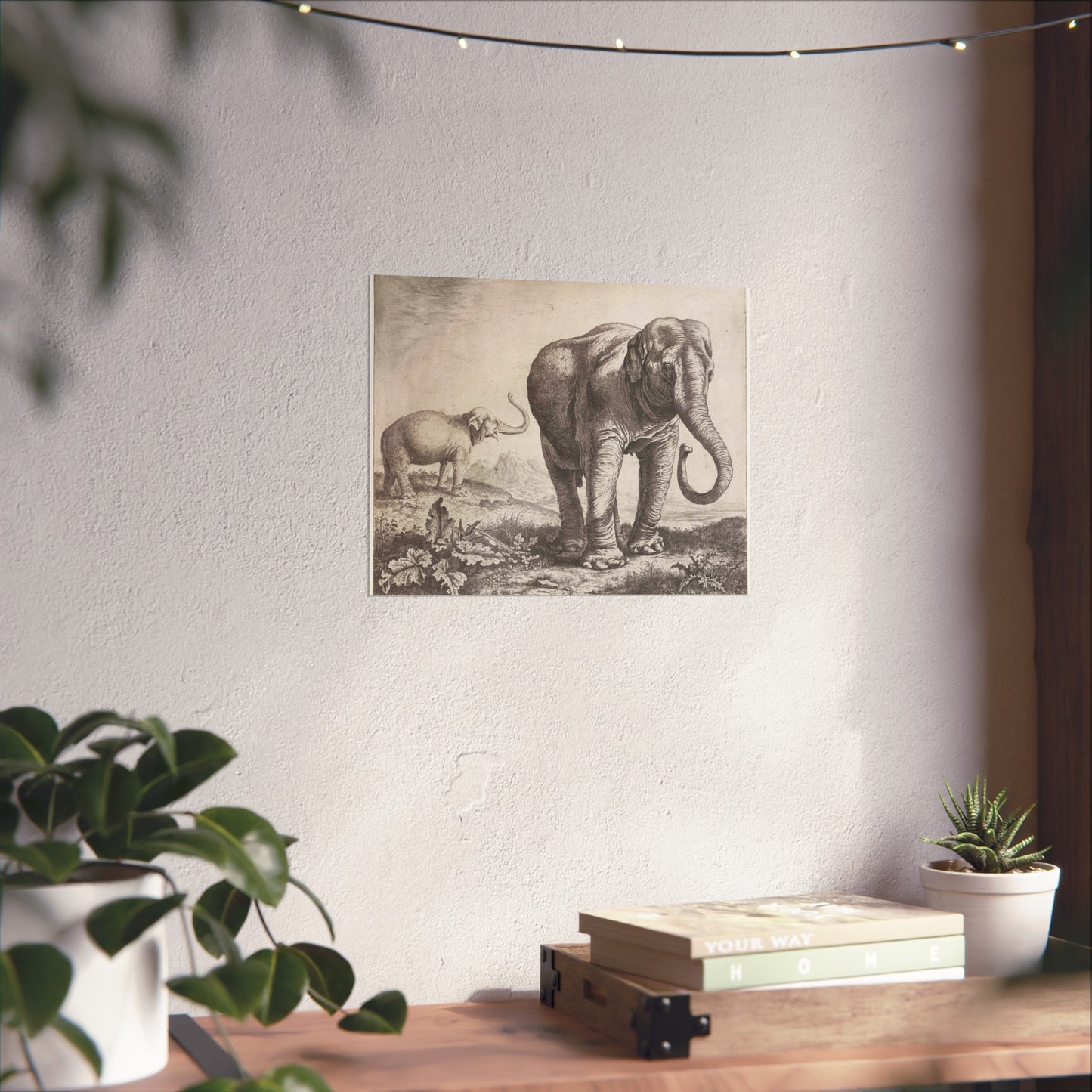 Two Elephants in a Landscape