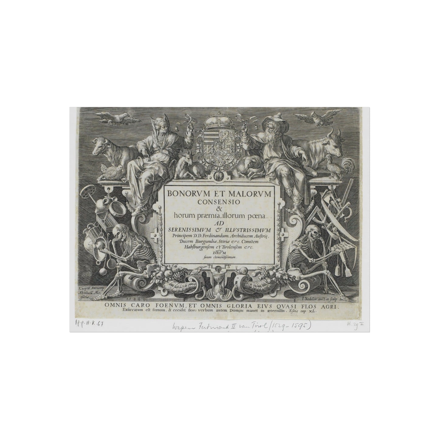 Ornate Frame with Symbols of Mortality and Abundance