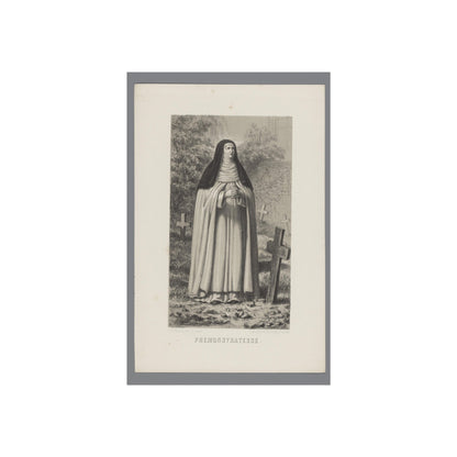 Premonstratensian Nun Praying in a Cemetery