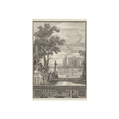 Landscape with Fountain and Pond