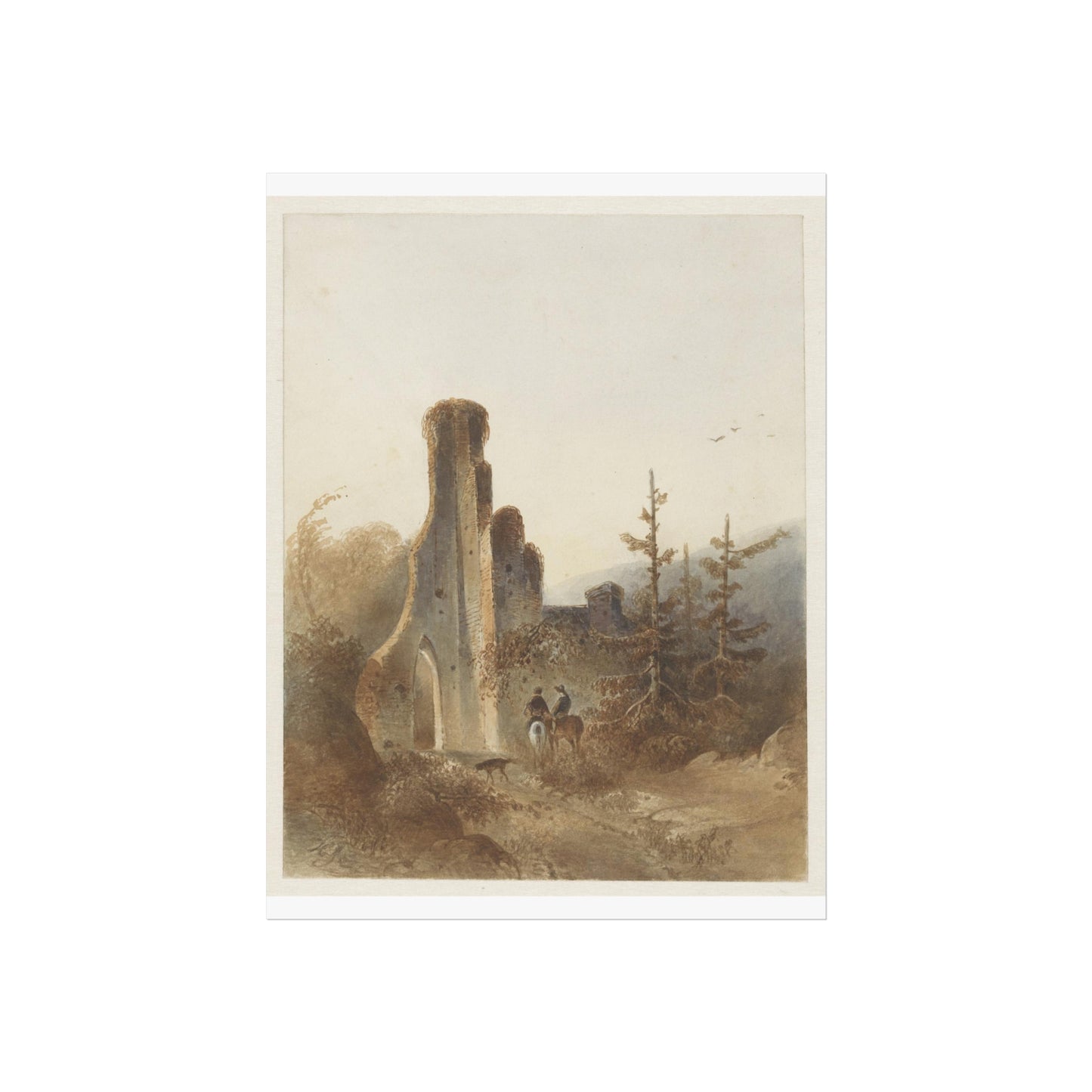 Landscape with Two Horsemen by a Ruin