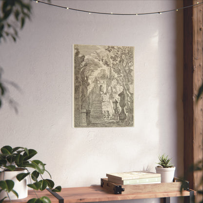 Italianate Landscape with Wanderers near a Staircase in a Garden