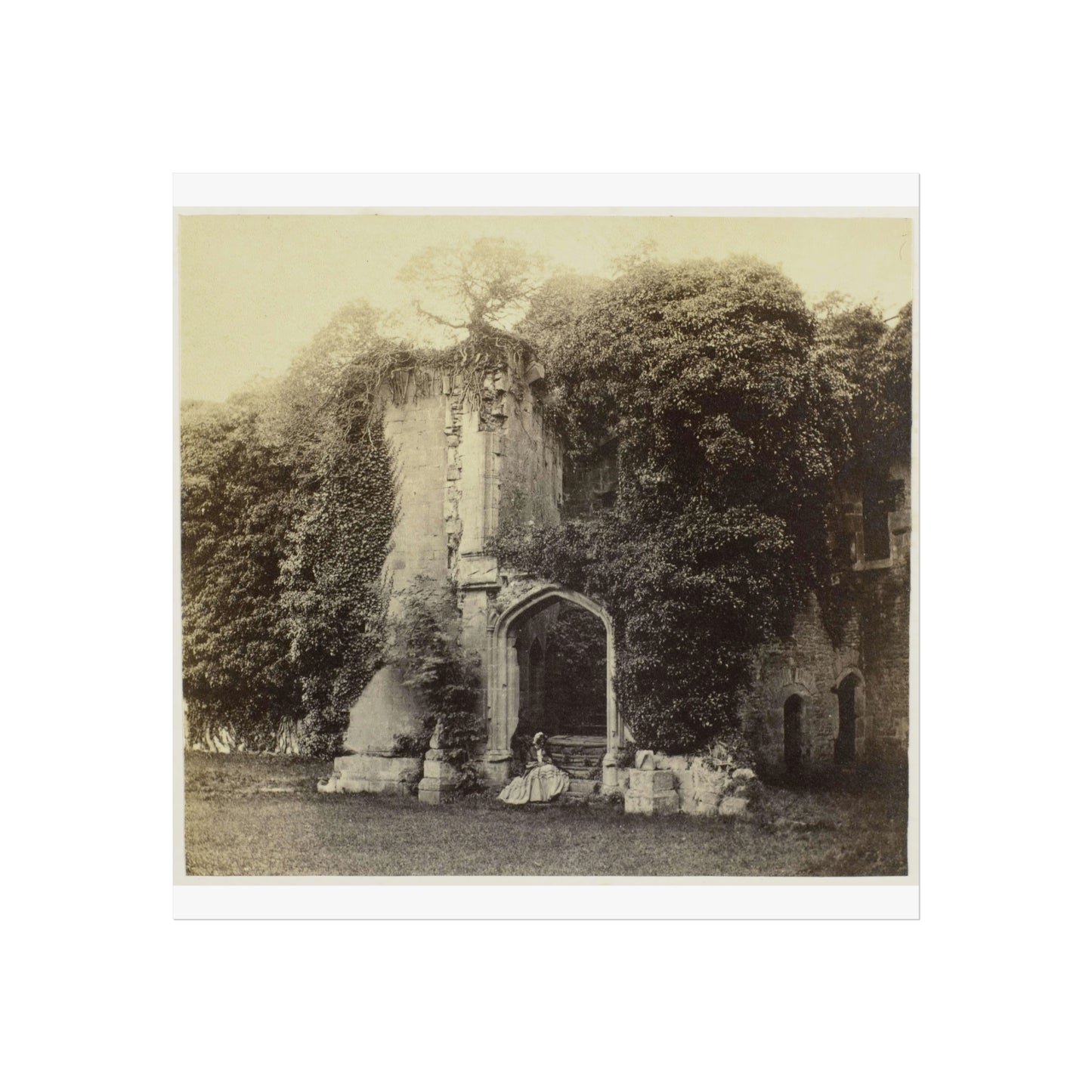 Ruins of Raglan Castle in Monmouthshire