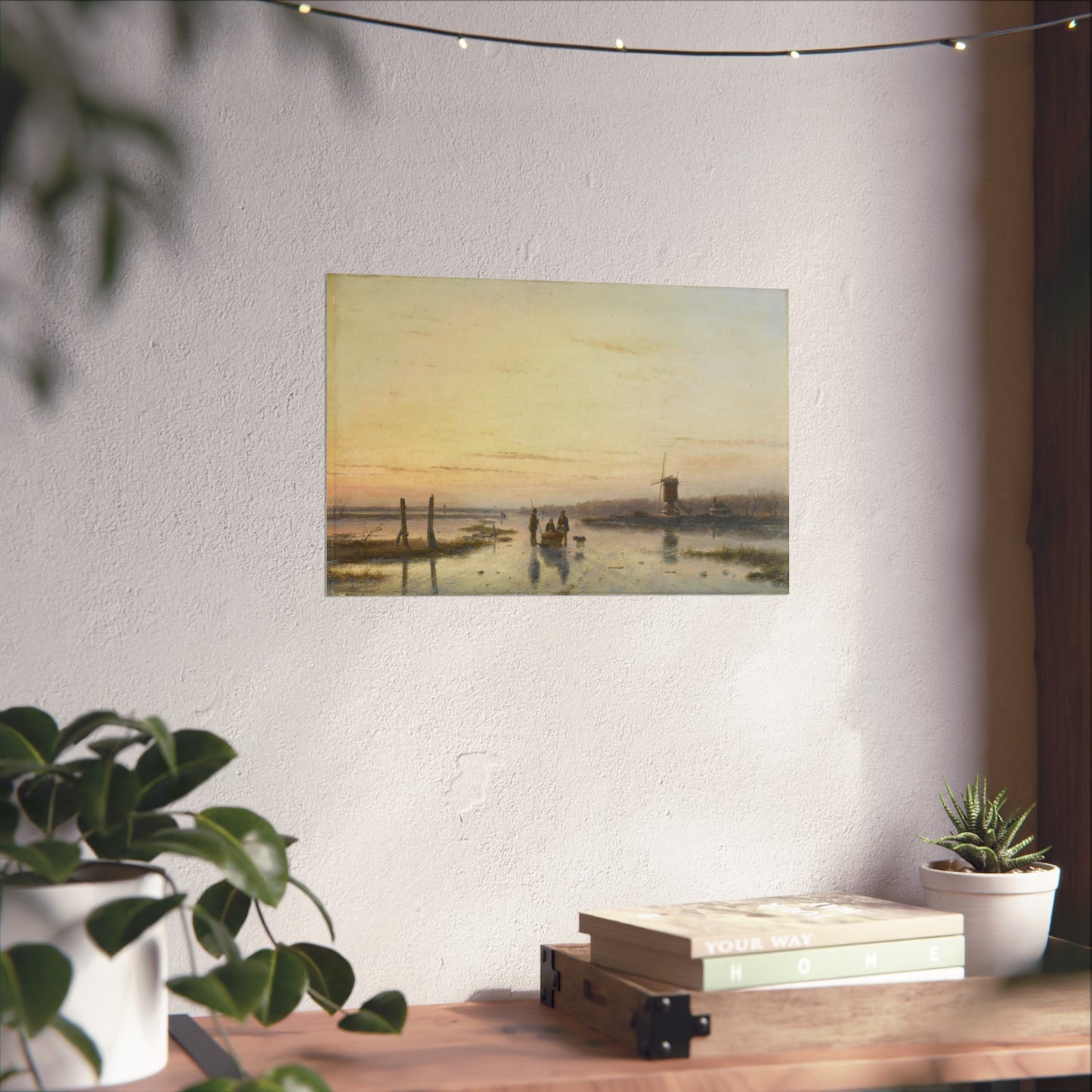 Windmill Beside a Frozen River